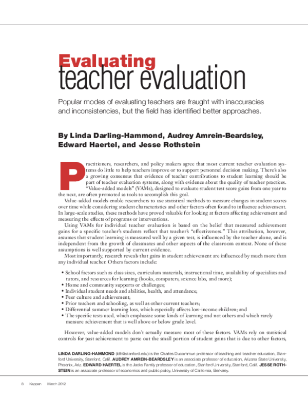 (PDF) Teacher Evaluation by Students Rahul Amrik Academia.edu