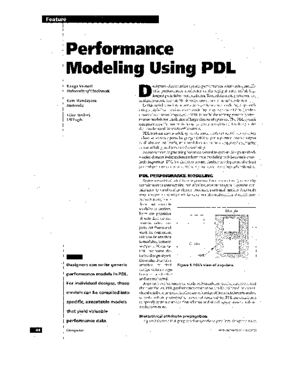 (PDF) Performance modeling using PDL