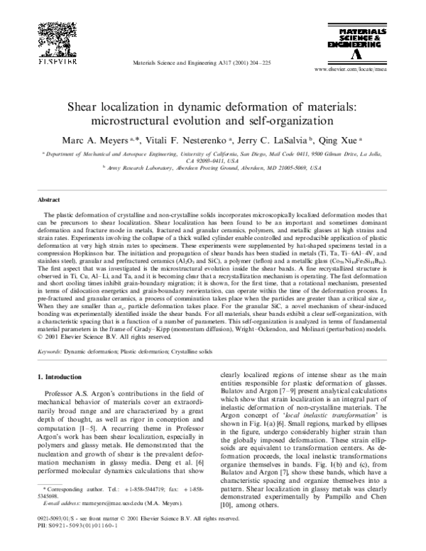 (PDF) Shear localization in dynamic deformation of materials ...