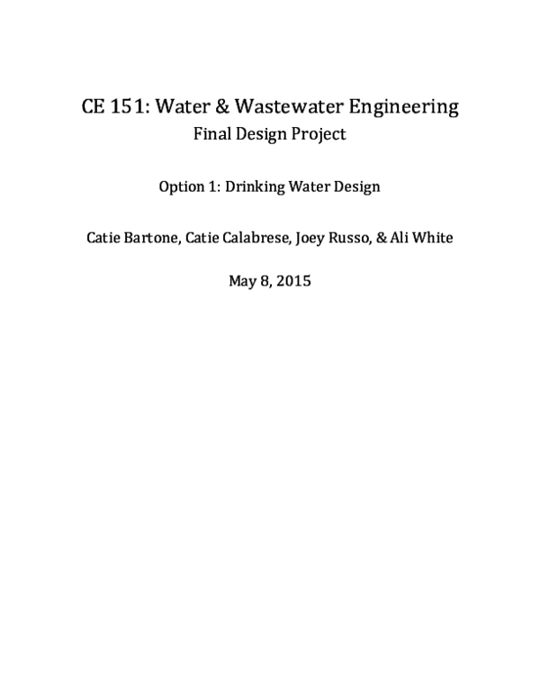 (PDF) Drinking Water Design