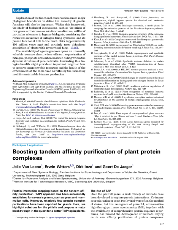 (PDF) Boosting tandem affinity purification of plant protein complexes