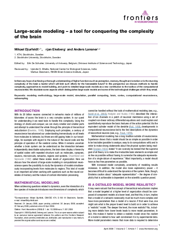 (PDF) Large-scale modeling-a tool for conquering the complexity of the ...