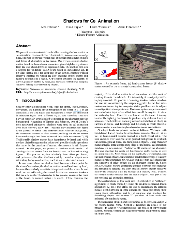 (PDF) Shadows for cel animation