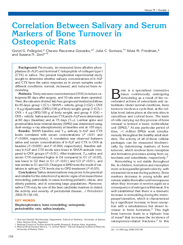 (PDF) Correlation Between Salivary and Serum Markers of Bone Turnover ...