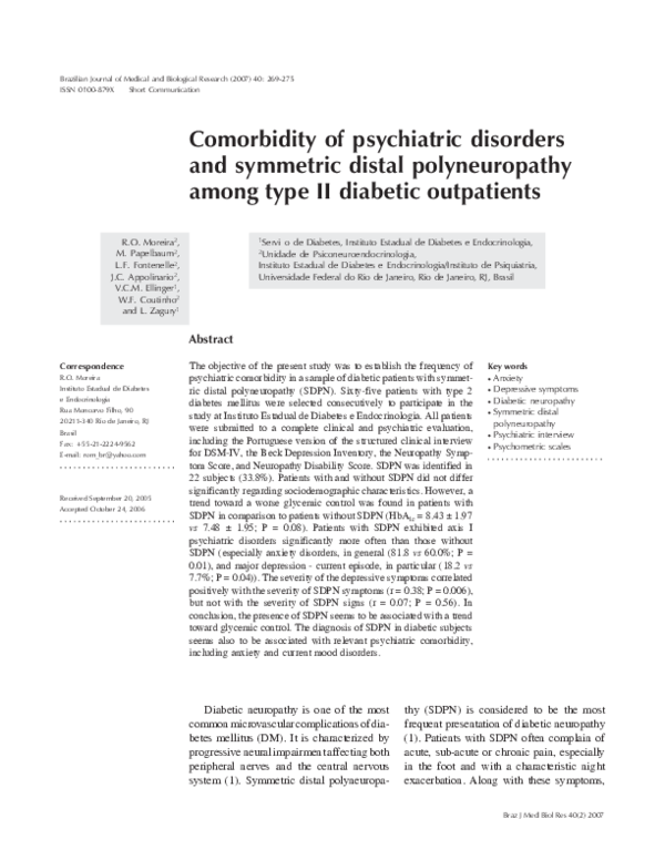 (PDF) Comorbidity of psychiatric disorders and symmetric distal ...