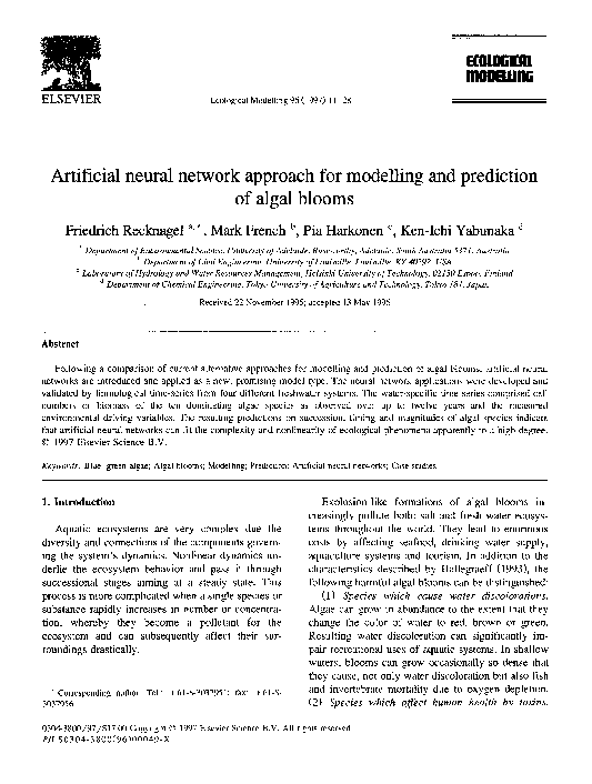 (PDF) Artificial neural network approach for modelling and prediction ...