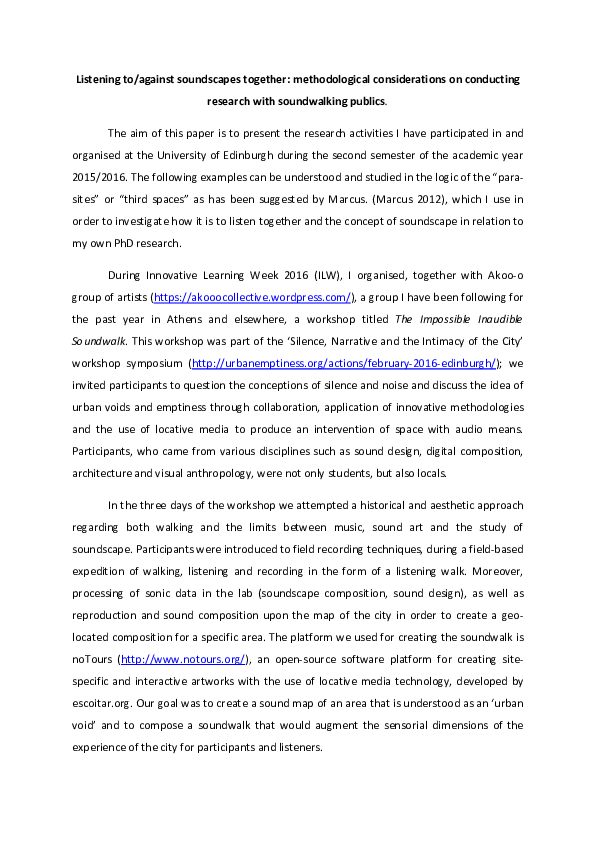 Soundscapes research paper picture