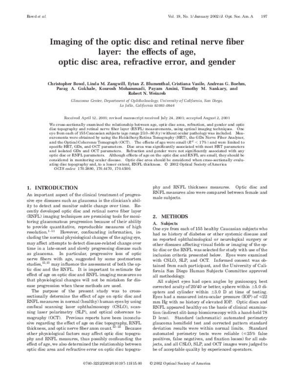 (PDF) Imaging of the optic disc and retinal nerve fiber layer in acute ...