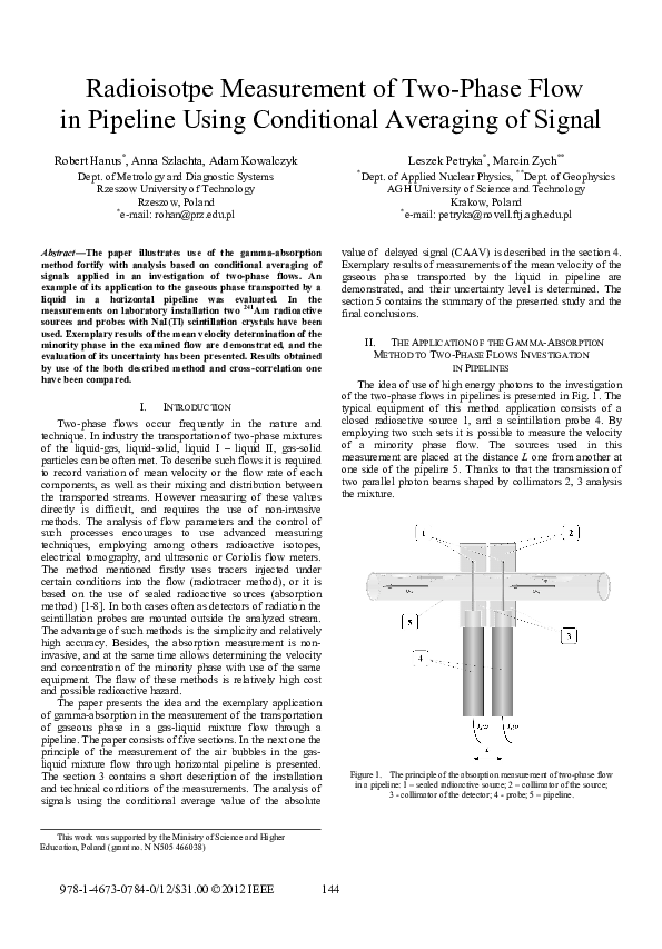 (PDF) Radioisotpe measurement of two-phase flow in pipeline using ...