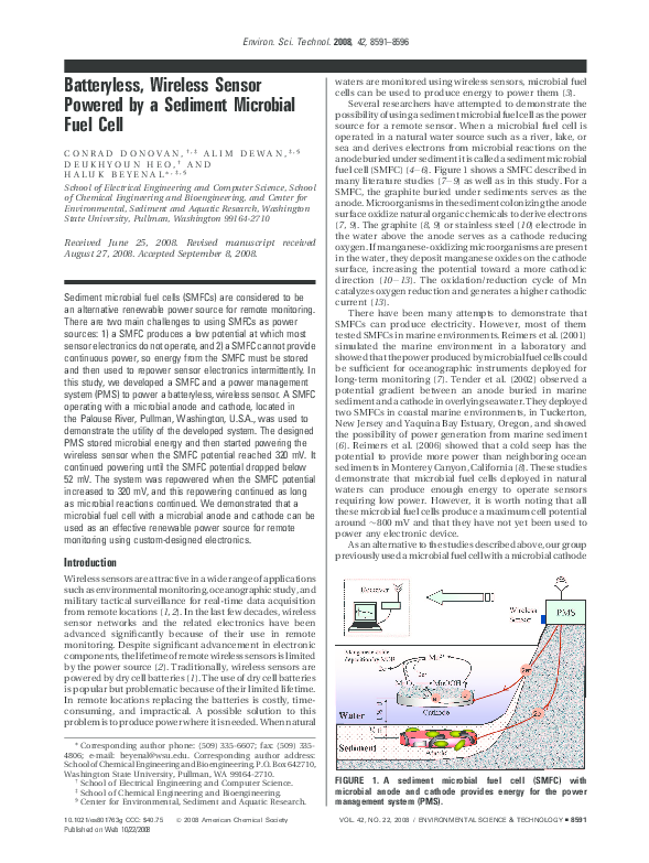 (PDF) Batteryless, Wireless Sensor Powered by a Sediment Microbial Fuel ...