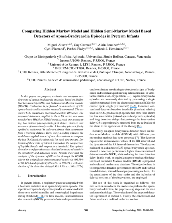 (PDF) Comparing Hidden Markov Model and Hidden Semi-Markov Model Based ...