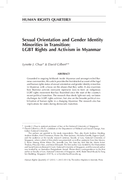 (PDF) Sexual Orientation and Gender Identity Minorities in Transition ...