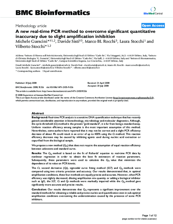 (PDF) A new real-time PCR method to overcome significant quantitative ...