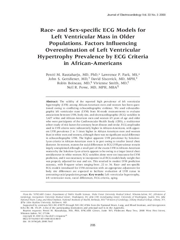 (PDF) Race and sex-specific ECG models for left ventricular mass in ...