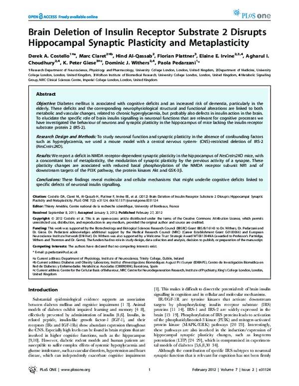 (PDF) Brain deletion of insulin receptor substrate 2 disrupts ...