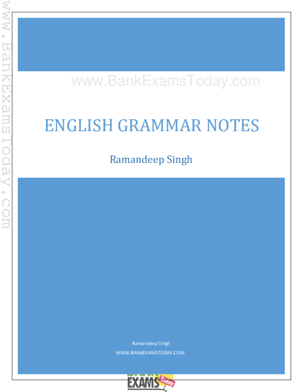 (PDF) ENGLISH GRAMMAR NOTES Sumit Pathak Academia.edu
