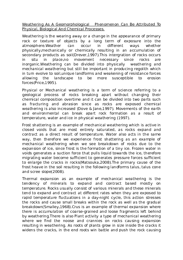 Essay about weathering image