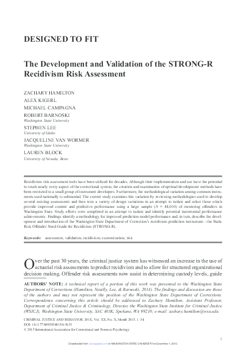 (PDF) Designed to Fit The Development and Validation of the STRONG-R ...