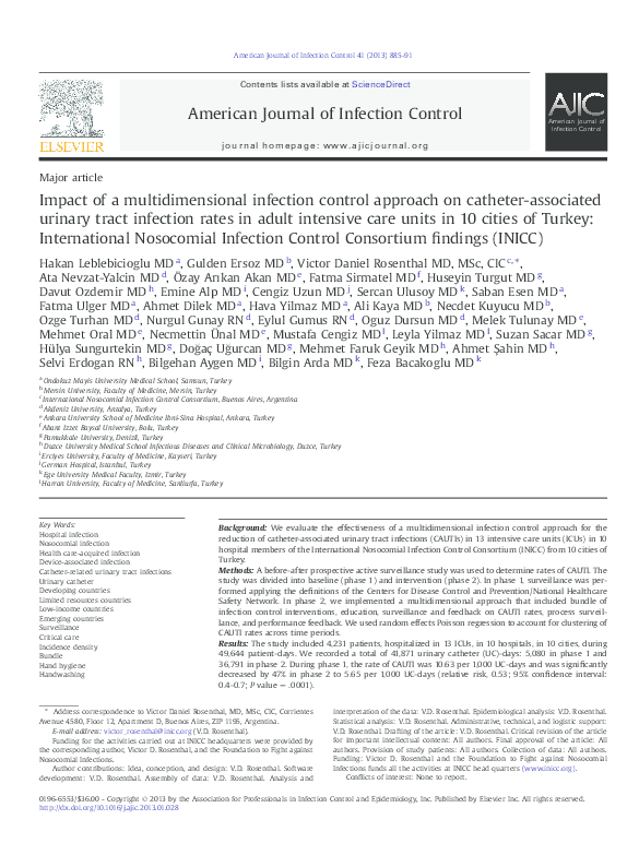 (PDF) Impact of a multidimensional infection control approach on ...
