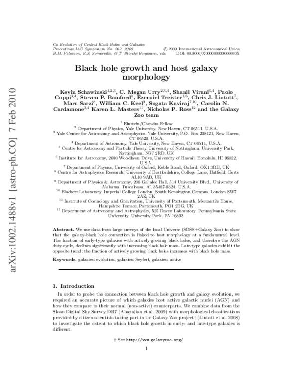 Pdf Black Hole Growth And Host Galaxy Morphology 