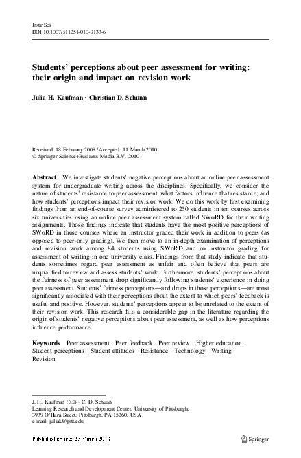 Students perceptions essay image