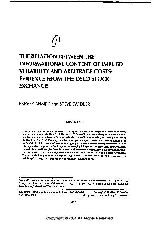 (PDF) The relation between the informational content of implied ...