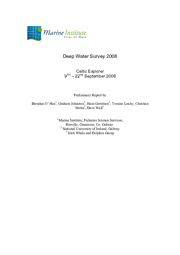 (PDF) Deep Water Survey 2008