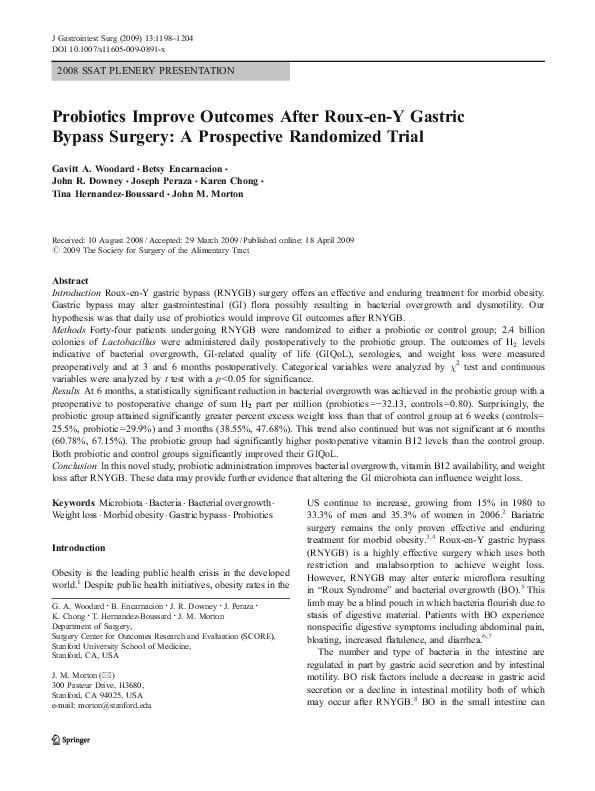 (PDF) Probiotics Improve Outcomes After Roux-en-Y Gastric Bypass ...