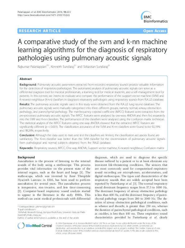 (PDF) A comparative study of the SVM and K-nn machine learning ...