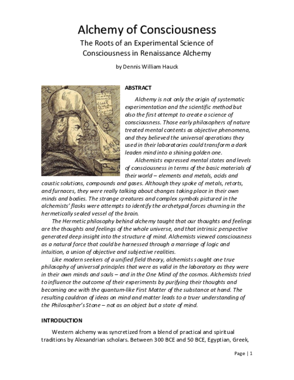 (PDF) Alchemy of Consciousness The Roots of an Experimental Science of ...
