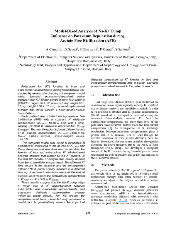 (PDF) Model-based analysis of Na-K+ pump influence on potassium ...