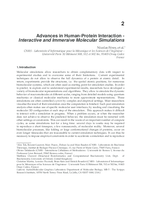 (PDF) Advances in Human-Protein Interaction - Interactive and Immersive ...