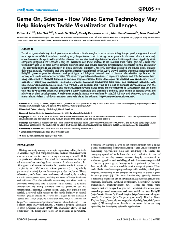 (PDF) Game On, Science - How Video Game Technology May Help Biologists ...