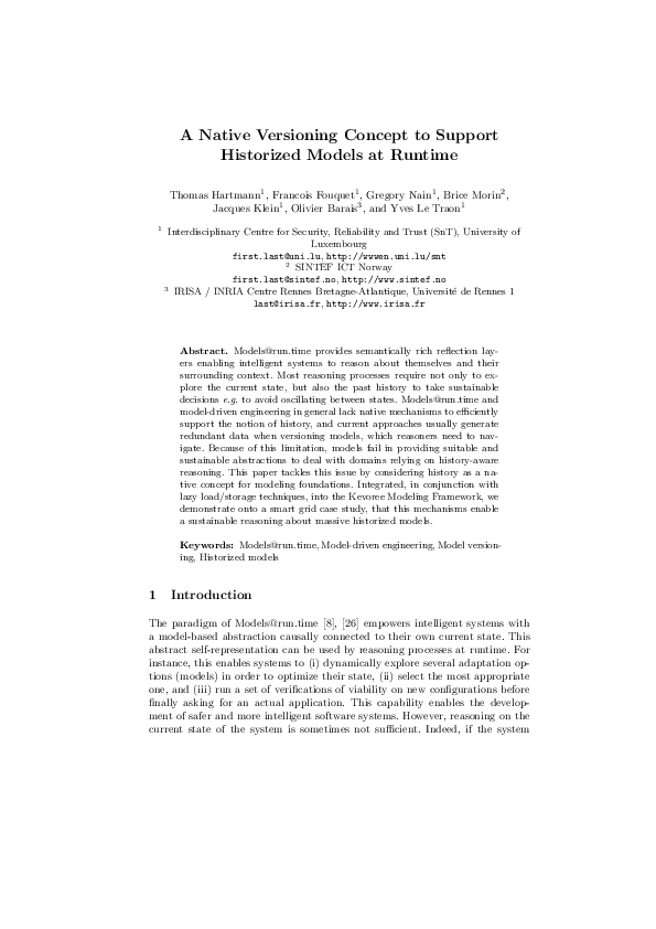 (PDF) A Native Versioning Concept to Support Historized Models at Runtime