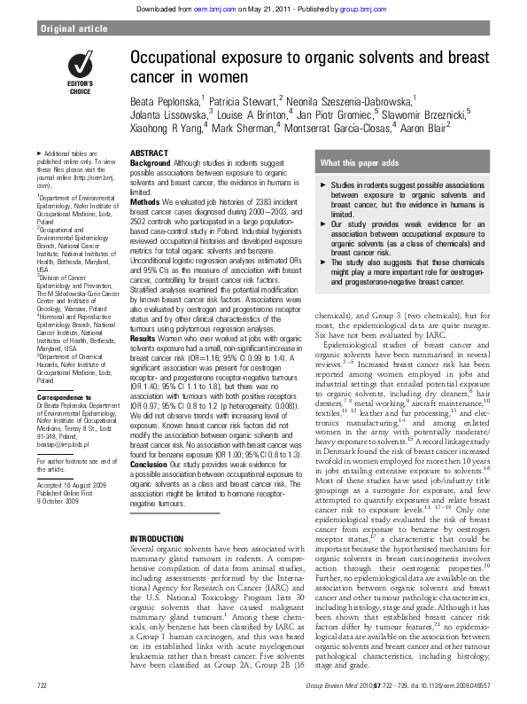 (PDF) Occupational exposure to organic solvents and K-ras mutations in ...