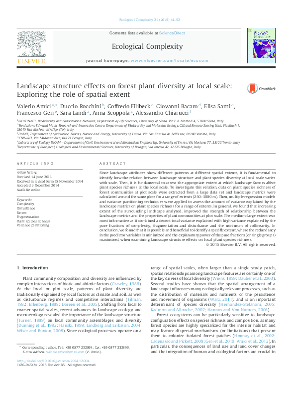 (PDF) Landscape structure effects on forest plant diversity at local ...