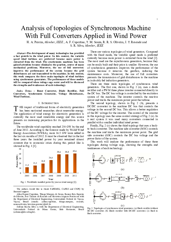 (PDF) Analysis of topologies of synchronous machine with full ...