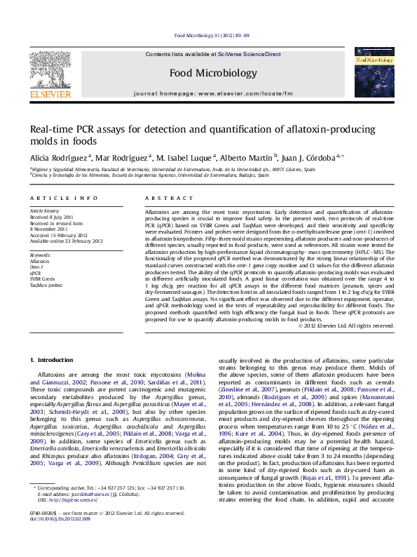 (PDF) Real-time PCR assays for detection and quantification of ...