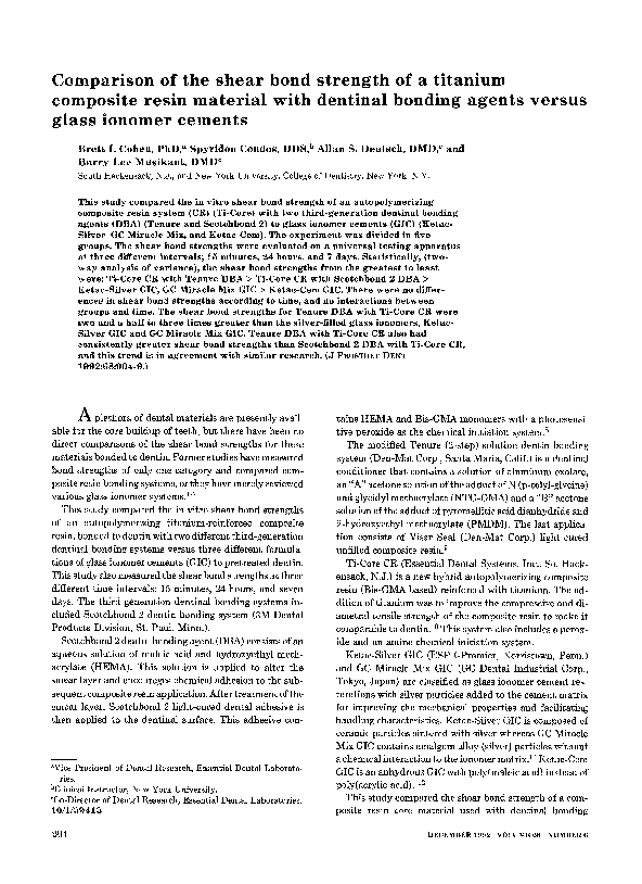 (PDF) Comparison of the shear bond strength of a titanium composite ...