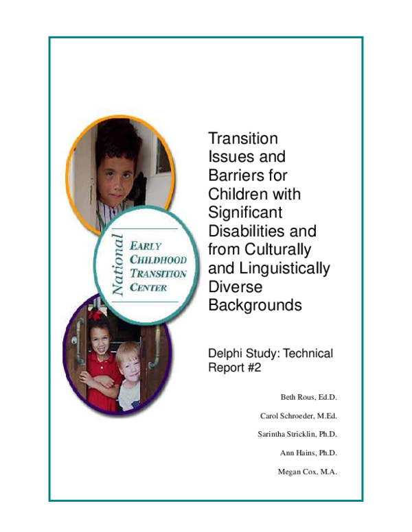 (PDF) Transition Issues and Barriers for Children with Significant ...