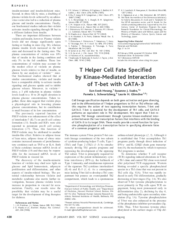 (PDF) T Helper Cell Fate Specified by Kinase-Mediated Interaction of T ...