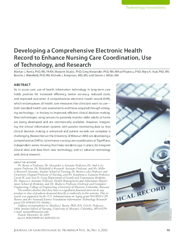 (PDF) Developing a Comprehensive Electronic Health Record to Enhance ...