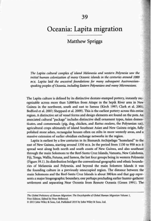 (PDF) Oceania: Lapita migration