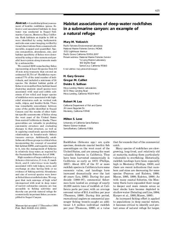 (PDF) Habitat associations of deep-water rockfishes in a submarine ...