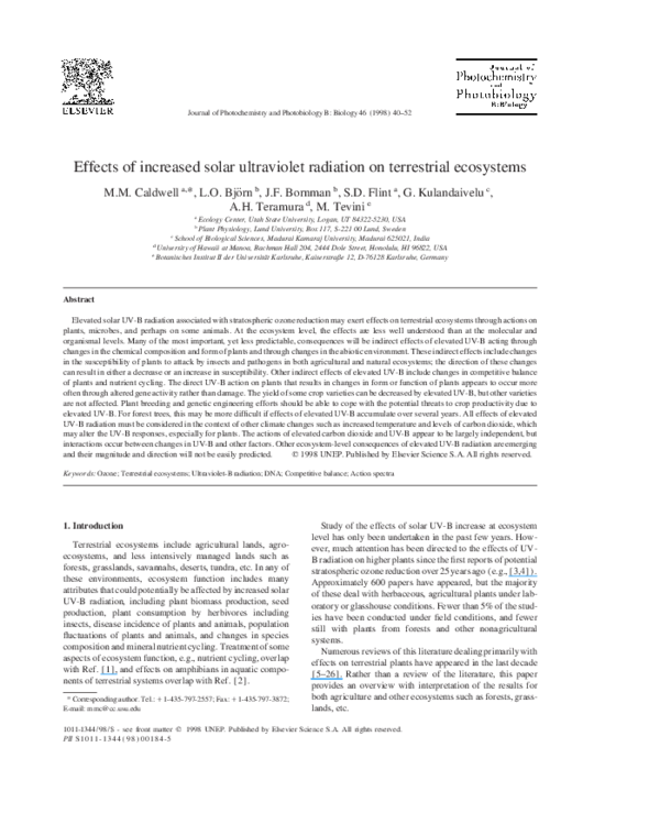 (PDF) Effects of increased solar ultraviolet radiation on materials