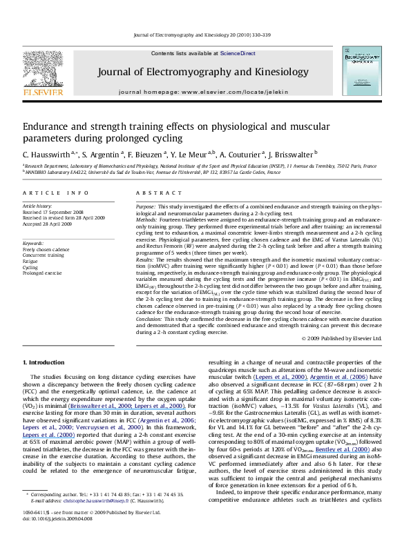 (PDF) Endurance and strength training effects on physiological and ...