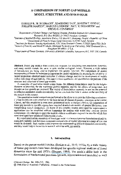 (PDF) A comparison of forest gap models: Model structure and behaviour