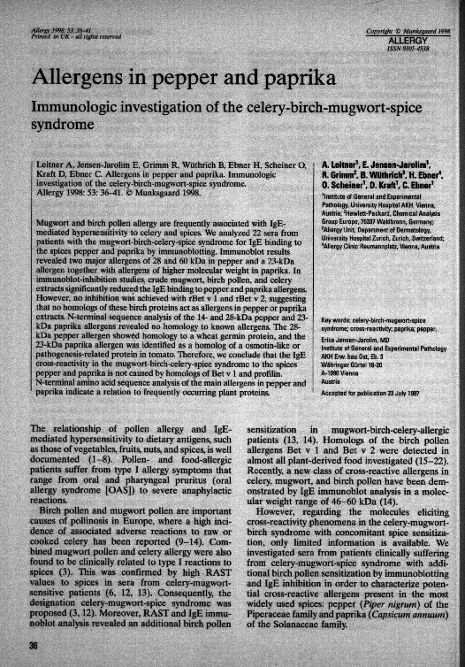 (PDF) Leitner, A., JensenJarolim, E., Grimm, R.,Wüthrich, B., Ebner, H., Scheiner, O., Kraft, D