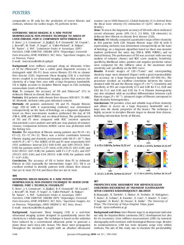 (PDF) 405 SUPERSONIC SHEAR IMAGING IS A NEW POTENT MORPHOLOGICAL NON ...