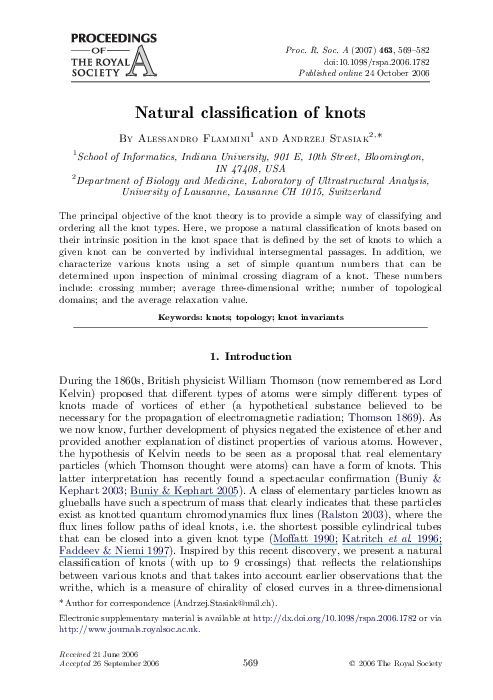 (PDF) Natural classification of knots